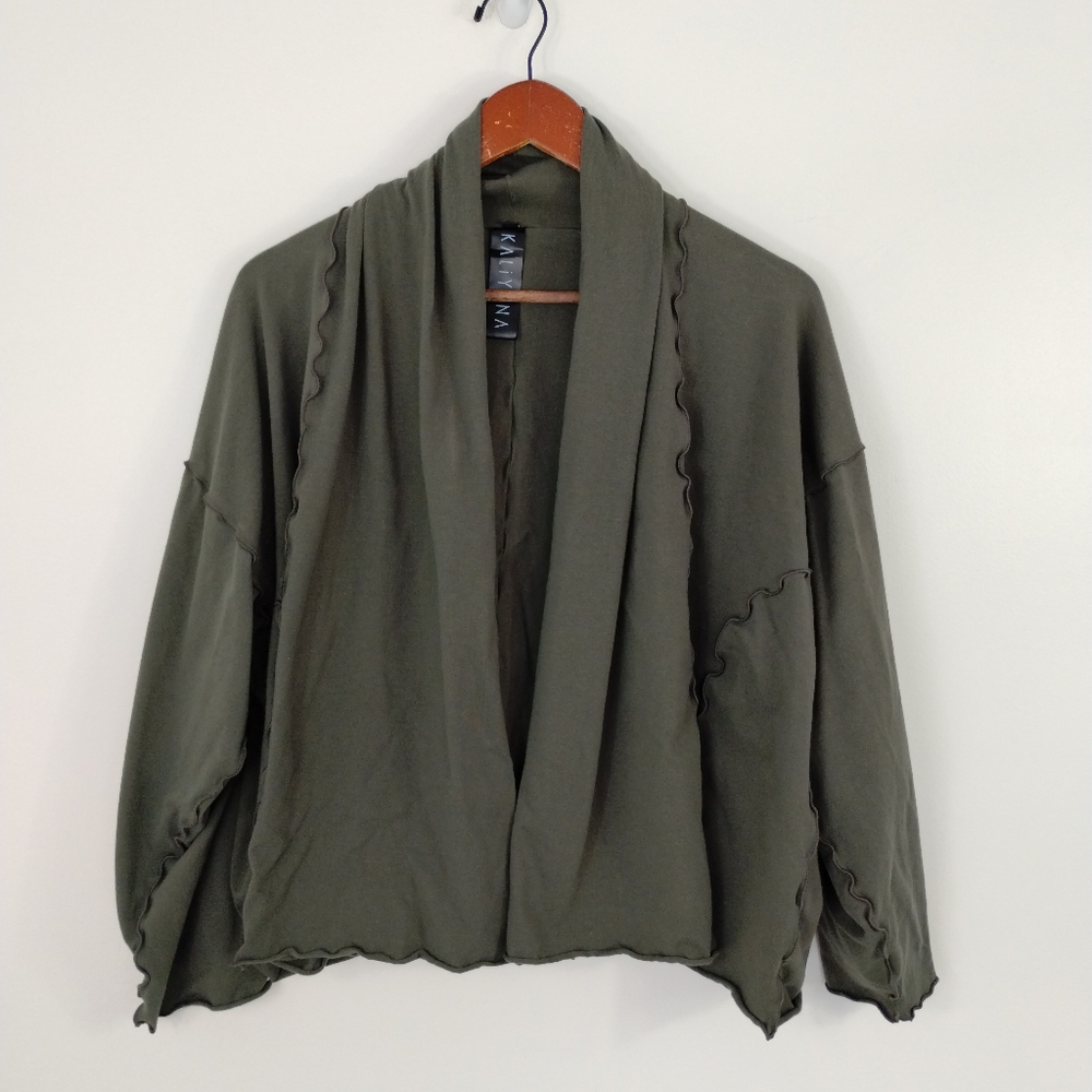 KALIYANA Oversize Open Front Jacket Size 2